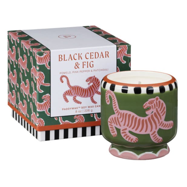 Rackhams Paddywax A Dopo Range Ceramic Candles - 8oz - Green - Black Cedar & Fig - image 1