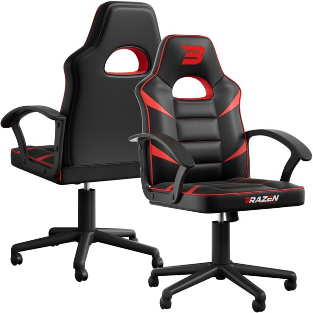 Rackhams Valor Mid Back PC Gaming Chair - Red - image 1