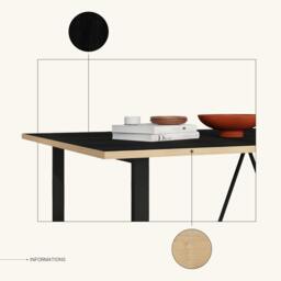 Rackhams Modern Dalma Rectangle Dining Table 6 Seater Kitchen Table 140(D)cm w/Metal Legs for Indoor - Oak - thumbnail 4