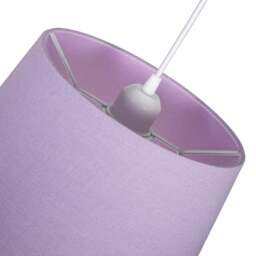 Rackhams Traditional 30cm Soft Lilac Linen Fabric Drum Table/Pendant Shade 60w Maximum - thumbnail 3