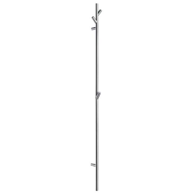 Rackhams Polished Stainless Steel Electric Heated Tree Towel Hook Warmer (W)120mm x (H)1720mm Wall Mounted Bathroom Robe Hanger Peg - image 1