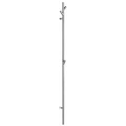 Rackhams Polished Stainless Steel Electric Heated Tree Towel Hook Warmer (W)120mm x (H)1720mm Wall Mounted Bathroom Robe Hanger Peg - thumbnail 1