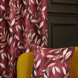 "Rackhams Madrid Wine Blackout Ready Made Eyelet Curtains - Wine - 46x54"" - Curtains" - thumbnail 4