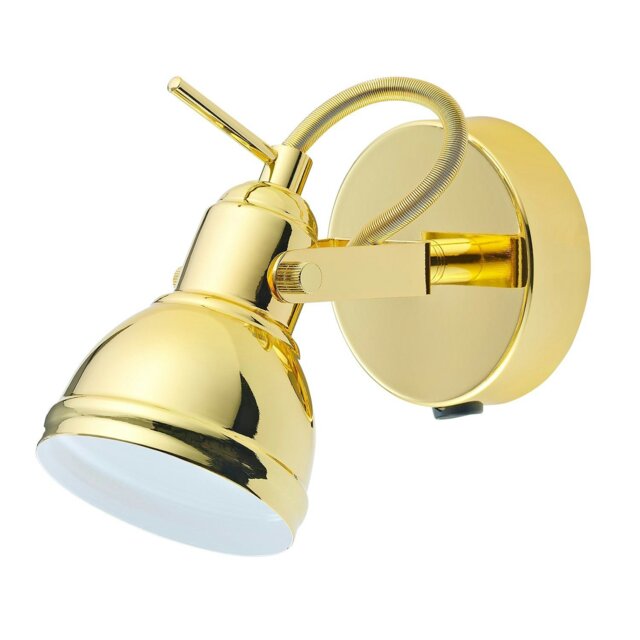 Rackhams Unique Industrial Designed Polished Gold Switched Wall Spot Light - image 1
