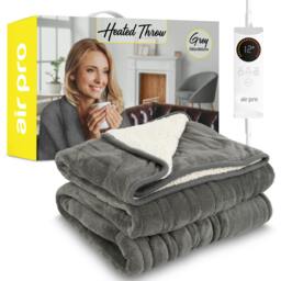 Rackhams Heated Electric Blanket with Digital Controller & 6 Heat Settings - Single 130x160cm - Single  - Grey - thumbnail 1
