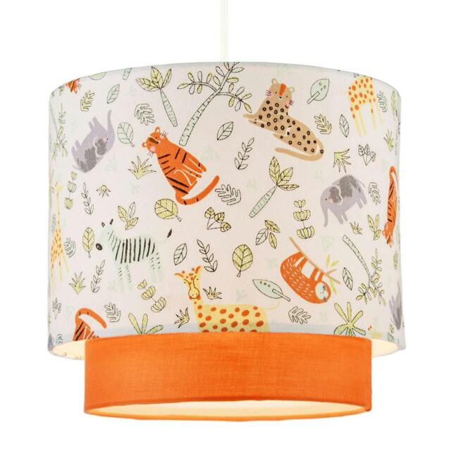 Rackhams Safari Animals Childrens Pendant Light Shade with Double Tier Design - image 1