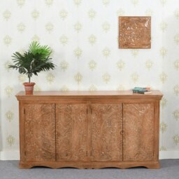 Rackhams Viva Mango Wood Extra Large Sideboard with 4 Doors - Lacquered - Wood - 1
