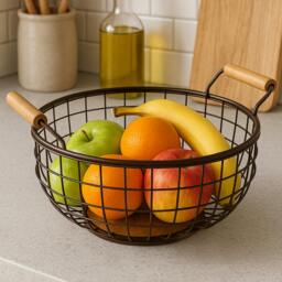 Rackhams Vertex Bronze Powder Coated Fruit Basket - thumbnail 2