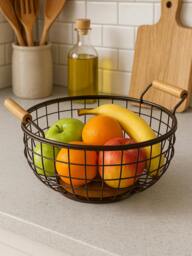 Rackhams Vertex Bronze Powder Coated Fruit Basket