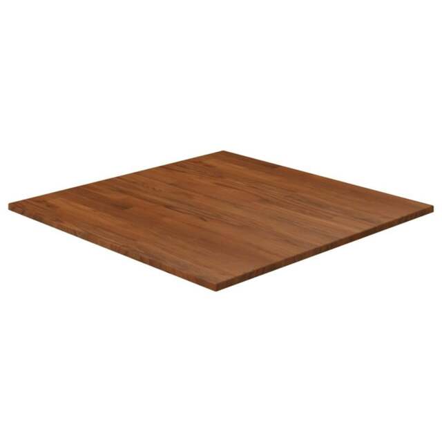 Rackhams Square Table Top Dark Brown 70x70x1.5cm Treated Solid Wood Oak