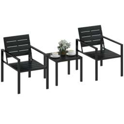 Rackhams 3 Pieces Garden Bistro Set for 2, Outdoor Bistro Table and Chairs - thumbnail 2