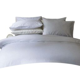 Rackhams 540 Thread Count Satin Stripe Extra Deep Fitted Sheet - White - White - Kingsize - 100% Cotton - thumbnail 3