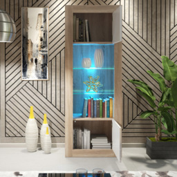 Rackhams 170cm Modern Display Cabinet – White High Gloss Doors - thumbnail 4