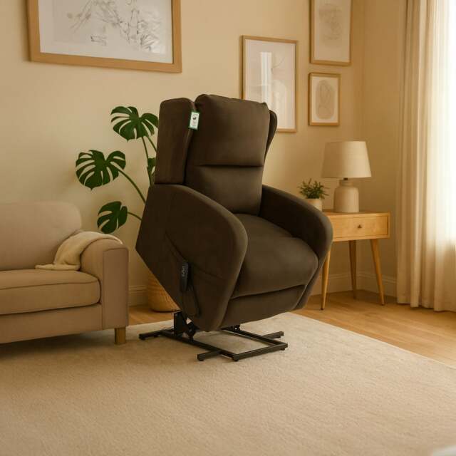 Rackhams Hastings Rise and Recline Armchair Electric Dual Motor Brown - image 1