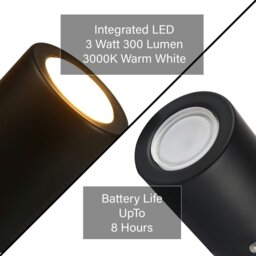 Rackhams Modern Rechargeable Can-Style Table Lamp in Matte Black with Touch Dimmer Button - thumbnail 5