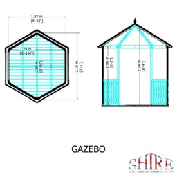 Rackhams Large 8x7 Gazebo Hexagonal Summerhouse - thumbnail 6