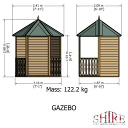 Rackhams Large 8x7 Gazebo Hexagonal Summerhouse - thumbnail 5
