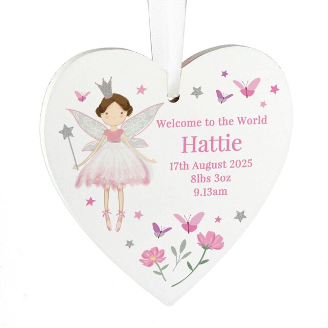 Rackhams Personalised Fairy Princess Hanging Heart Ornament - image 1