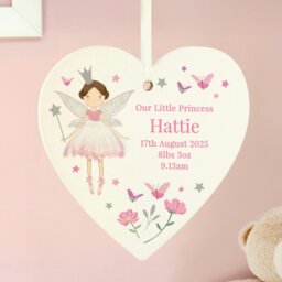 Rackhams Personalised Fairy Princess Hanging Heart Ornament - thumbnail 2
