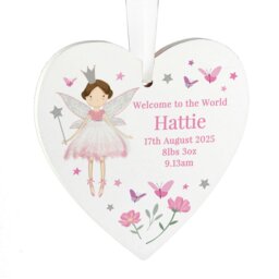 Rackhams Personalised Fairy Princess Hanging Heart Ornament - thumbnail 1