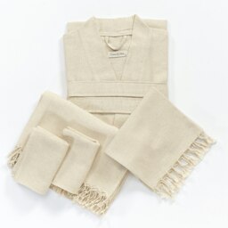 Rackhams Knidos Cotton Hammam Hand Towel without Tassels, Natural - thumbnail 3