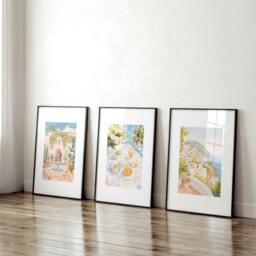 Rackhams Color Painting For Living Room - Set of 3 Beach Decor Wall art Prints - 20 x 30 in / 50 x 76 cm - Polyester Canvas 260 gsm - Canvas wrapped - thumbnail 4