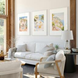 Rackhams Color Painting For Living Room - Set of 3 Beach Decor Wall art Prints - 20 x 30 in / 50 x 76 cm - Polyester Canvas 260 gsm - Canvas wrapped - thumbnail 2