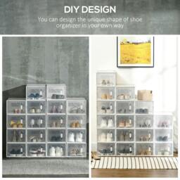 Rackhams 18PCS Clear Shoe Box, Plastic Stackable Shoe Storage Box for UK/EU Size up to 8.5/43 with Magnetic Door for Women/Men, 25 x 35 x 19cm - thumbnail 6
