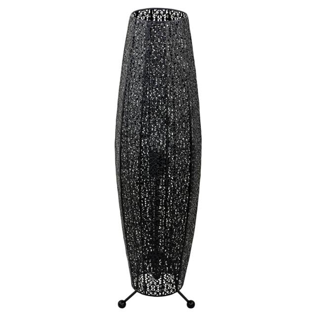 Rackhams Traditional and Ornate Floral Moroccan Floor Lamp in Black Gloss - image 1