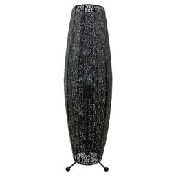 Rackhams Traditional and Ornate Floral Moroccan Floor Lamp in Black Gloss - thumbnail 1