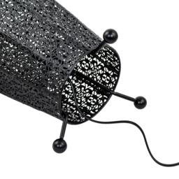 Rackhams Traditional and Ornate Floral Moroccan Floor Lamp in Black Gloss - thumbnail 3