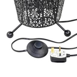 Rackhams Traditional and Ornate Floral Moroccan Floor Lamp in Black Gloss - thumbnail 4