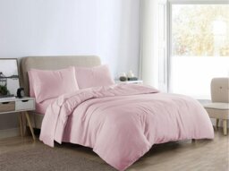 Rackhams 100% Brushed Cotton Flannellette Duvet Cover Set - Pink - Super King - Duvet Cover Set - thumbnail 1
