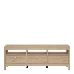 Rackhams Madrid TV Unit 3 Drawers in Jackson Hickory Oak - 1 - thumbnail 2
