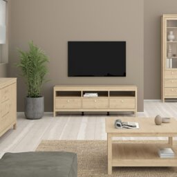 Rackhams Madrid TV Unit 3 Drawers in Jackson Hickory Oak - 1 - thumbnail 6