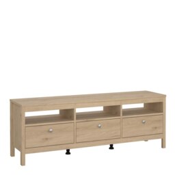 Rackhams Madrid TV Unit 3 Drawers in Jackson Hickory Oak - 1