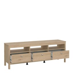 Rackhams Madrid TV Unit 3 Drawers in Jackson Hickory Oak - 1 - thumbnail 5