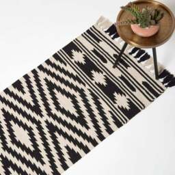 Rackhams Dinan Black & White Kilim Cotton Rug - 120 x 170 cm - thumbnail 2