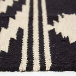 Rackhams Dinan Black & White Kilim Cotton Rug - 120 x 170 cm - thumbnail 5