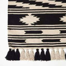 Rackhams Dinan Black & White Kilim Cotton Rug - 120 x 170 cm - thumbnail 4