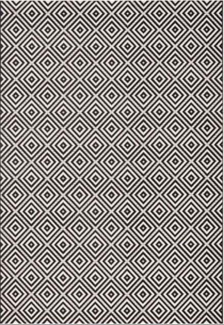 Rackhams Indoor - Outdoor Black Karo Rug - 80X150 cm