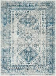 Rackhams Monte Carlo-Vintage Blue Grey White Traditional Boho Rug - 80 x 220 cm - thumbnail 3