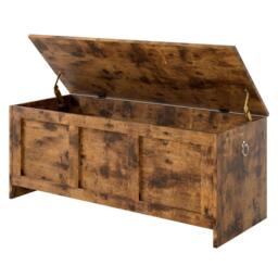 Rackhams Storage Chest Wooden Bench Blanket Organizer Box Toy Cabinet Large 100cm - thumbnail 1