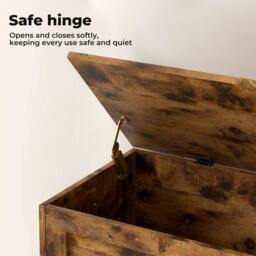 Rackhams Storage Chest Wooden Bench Blanket Organizer Box Toy Cabinet Large 100cm - thumbnail 6