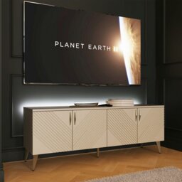 Rackhams Frank Olsen Ava 1500 Tv Cabinet - Black - thumbnail 2