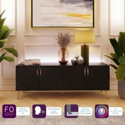 Rackhams Frank Olsen Ava 1500 Tv Cabinet - Black - thumbnail 1