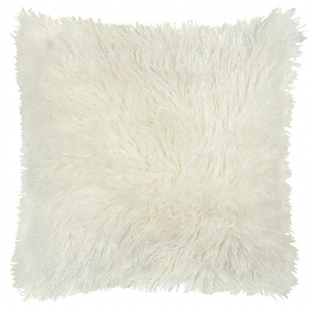 Rackhams Rowan Faux Fur Cushion Cover - Ecru - 50cm x 50cm - Ecru - 100% Polyester - image 1
