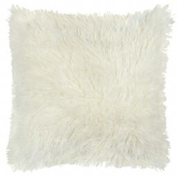 Rackhams Rowan Faux Fur Cushion Cover - Ecru - 50cm x 50cm - Ecru - 100% Polyester - thumbnail 1