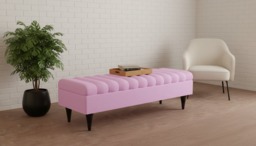 Rackhams Romo Panel Ottoman Bench Seat – Stylish Coffee Table & Seating for Living Room UK (Available in Pink) - 30 x 20 Inches (76 x 51cm) - thumbnail 5