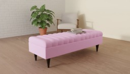 Rackhams Romo Panel Ottoman Bench Seat – Stylish Coffee Table & Seating for Living Room UK (Available in Pink) - 30 x 20 Inches (76 x 51cm) - thumbnail 2